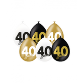 40 Jaar Ballonnen 30cm 6st